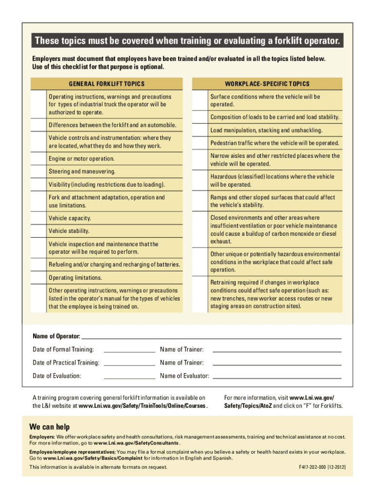  Printable Forklift License 2012-2024